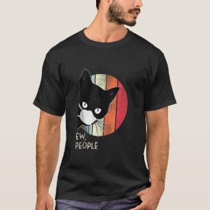 Camiseta Preto Gato Ow Pessoas Gráfico Cor Escura