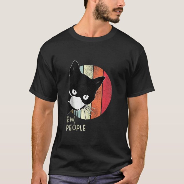Camiseta Preto Gato Ow Pessoas Gráfico Cor Escura (Frente)