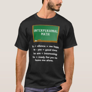 Camiseta Preto interpessoal dos homens da matemática