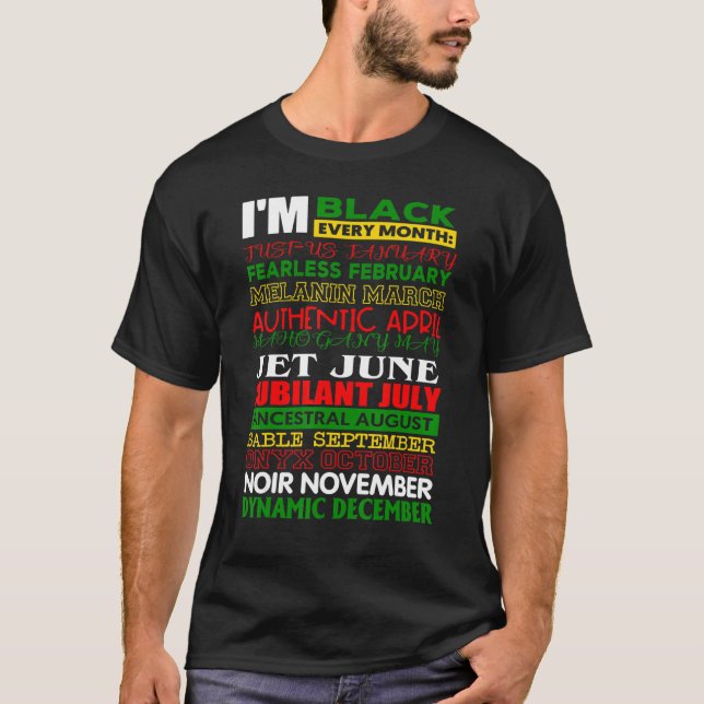 Camiseta Preto Iu2019m Todos Os Meses Roupa Mulheres Africa (Frente)