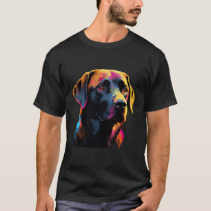 Camiseta Preto Labrador Colorido Pop Preto