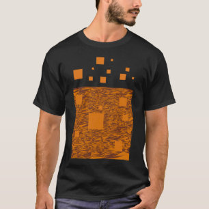 Camiseta Preto Laranja Alerta Marrom Halloween Quadrados fl