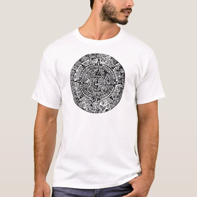 Camiseta Preto maia do calendário (Frente)