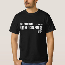 Camiseta Preto Minimalista do Dia Internacional dos Coreógr