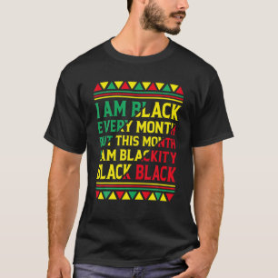 Camiseta Preto Negro a cada mês História Negra Africano A
