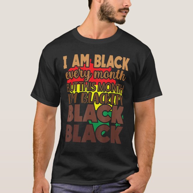 Camiseta Preto negro a cada mês História negra africano B (Frente)