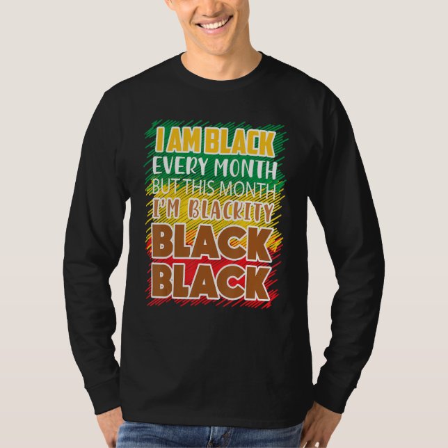 Camiseta Preto Negro Negro A Cada Mês História Preta Bhm Af (Frente)