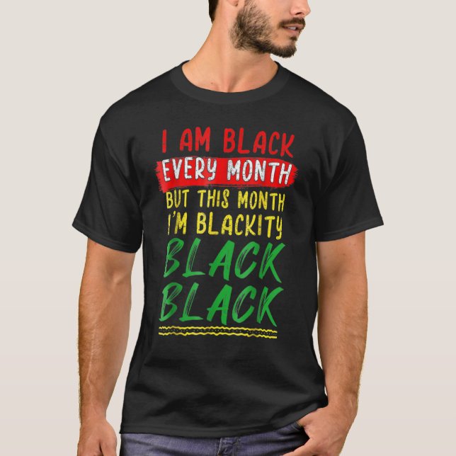 Camiseta Preto negro todo mês História negra BHM BLM A (Frente)