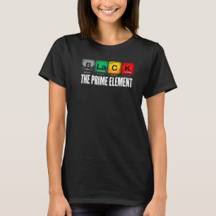 Camiseta Preto O Elemento Primário do Histórico Preto Perío