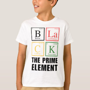 Camiseta Preto O Elemento Primário do Histórico Preto Perío