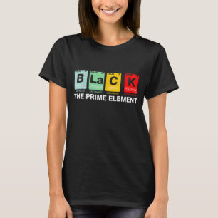 Camiseta Preto O Elemento Primário do Histórico Preto Perío