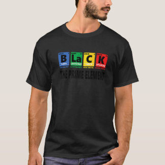 Camiseta Preto O Elemento Primário Mês da História Negra Áf