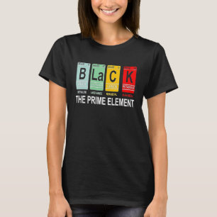 Camiseta Preto O Elemento Primário Negro Vive Direitos Negr