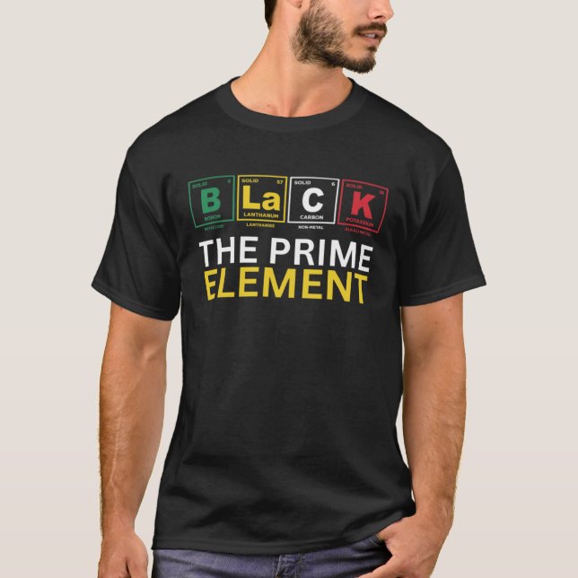 Camiseta Preto O Elemento Principal, Mês da História Negra, (Frente)