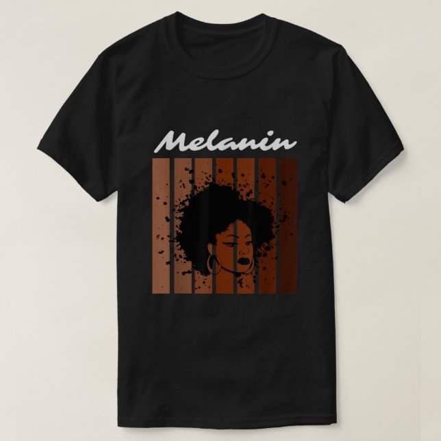 Camiseta Preto Orgulho Melanin Direitos Civis História Negr (Frente do Design)