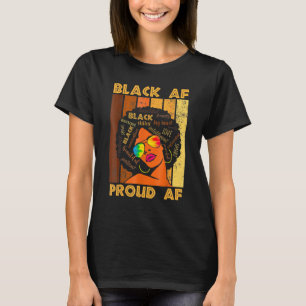 Camiseta Preto Orgulhoso Af Africano Mês da História Bhm Me
