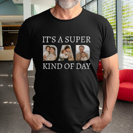 Camiseta Preto para Colagem de Fotos do Super Pai