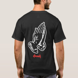 Camiseta Preto Praying das mãos