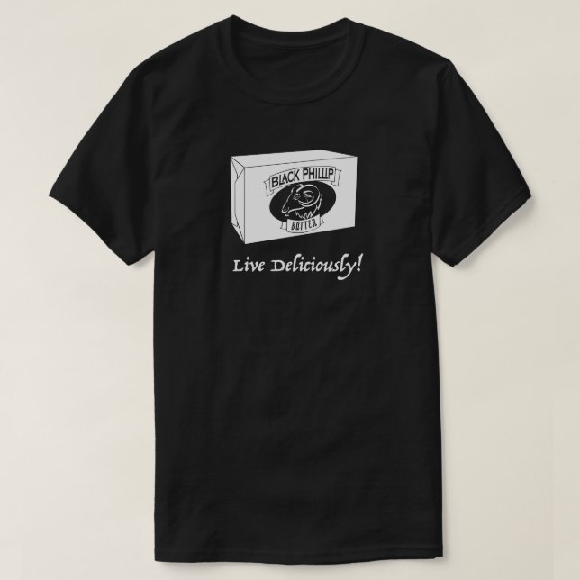 Camiseta Preto preto do tshirt da manteiga de Phillip (Frente do Design)