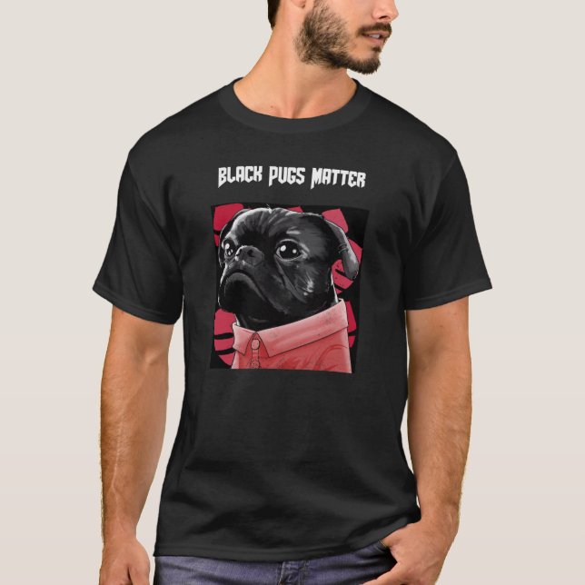 Camiseta Preto Pugs Matter93 (Frente)