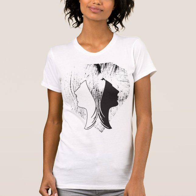 Camiseta Preto rosa e branco duas faces (Frente)
