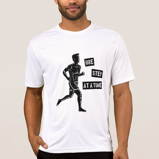 Camiseta Preto Running inspirador das citações do homem (Frente)