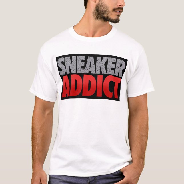 Camiseta Preto salpicado do viciado da sapatilha (Frente)