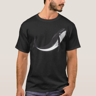 Camiseta Preto Simples na Baleia Branca 23