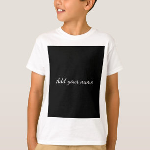 Camiseta Preto sólido adicionar nome mensagem de texto aqui