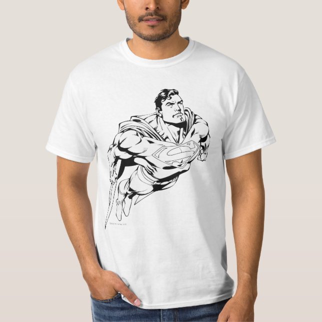 Camiseta Preto-Super-Homem e Branco 1 (Frente)