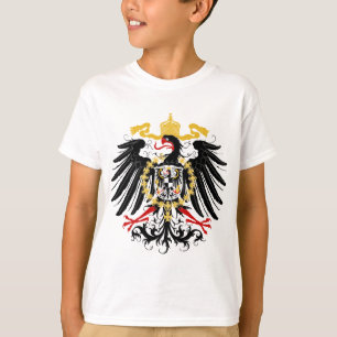 Camiseta Preto vermelho prussiano e ouro de Eagle
