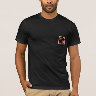 Camiseta Preto WTee da animação do deslizamento cor-de-rosa