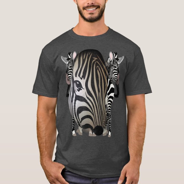 Camiseta Preto - Zebras Silhueta Branca (Frente)