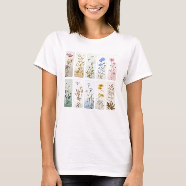 CAMISETA PRETTY PASTEL BOHO WILDFLOWER BRUSHSTROKES (Frente)