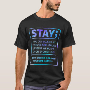 Camiseta Prevenção à Consciência do Suicídio Semicolon Cura