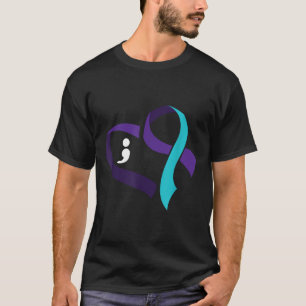 Camiseta Prevenção ao suicídio Coração Semicolão Saúde Ment