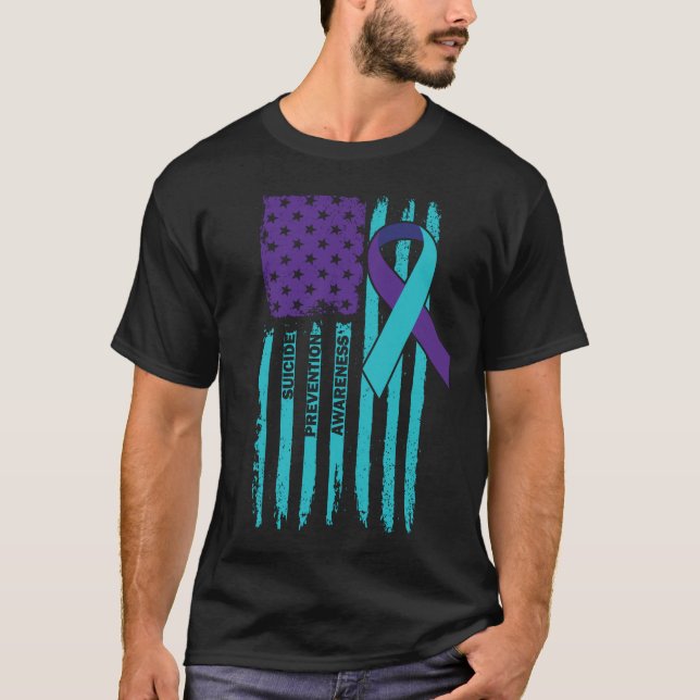 Camiseta Prevenção ao suicídio Sensibilização da bandeira a (Frente)