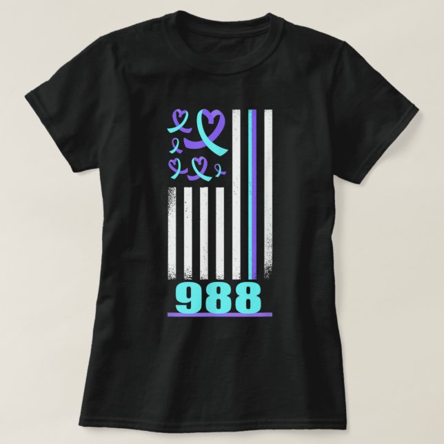 Camiseta Prevenção ao suicídio Sensibilização para o apoio  (Frente do Design)