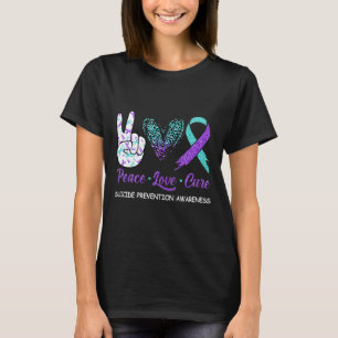 Camiseta Prevenção ao suicídio Sensibilização Paz Amor Cura
