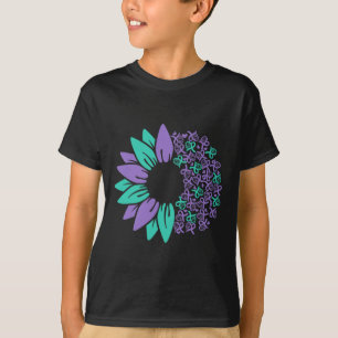 Camiseta Prevenção ao suicídio Sensibilização Sunflower Rib