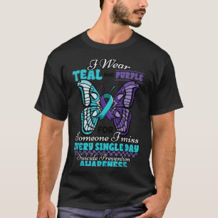 Camiseta Prevenção ao Suicídio Use Verde Azul Púrpura Algué