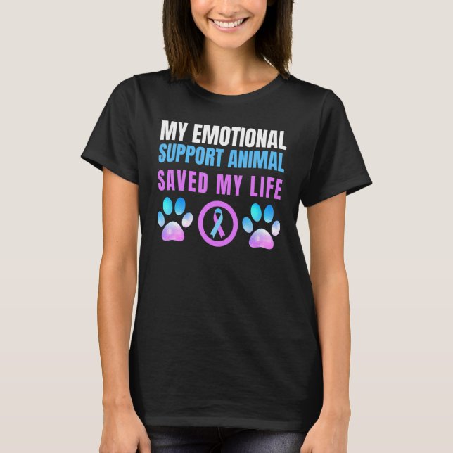 Camiseta Prevenção Conscientização sobre Animais de Apoio E (Frente)