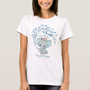 Camiseta Prevenção Contra O Suicídio De Elefantes Flores