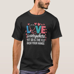Camiseta Prevenção da Gripe Conscientização Higiene Lavagem