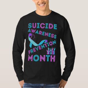 Camiseta Prevenção de Consciência Suicida Coração Arco-Íris