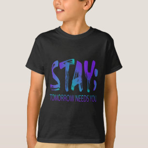 Camiseta Prevenção de Suicídio para Mulheres Fica Amanhã Pr