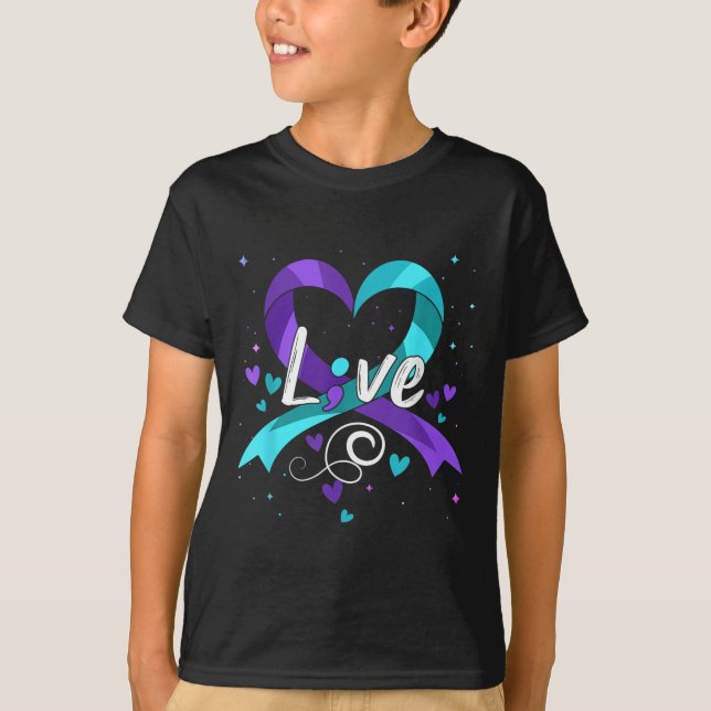 Camiseta Prevenção de Suicídio - Semicolon Suicide Awarenes (Frente)