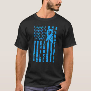 Camiseta Prevenção do abuso de crianças consciência azul fi