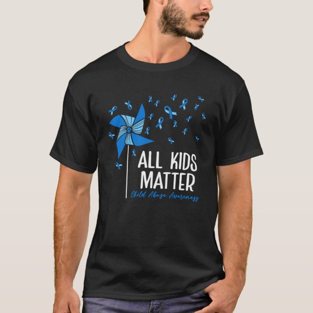 Camiseta Prevenção do Abuso Infantil Mês Correspondência F (Frente)