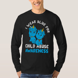 Camiseta Prevenção do Abuso Infantil Mês Sensibilização Azu